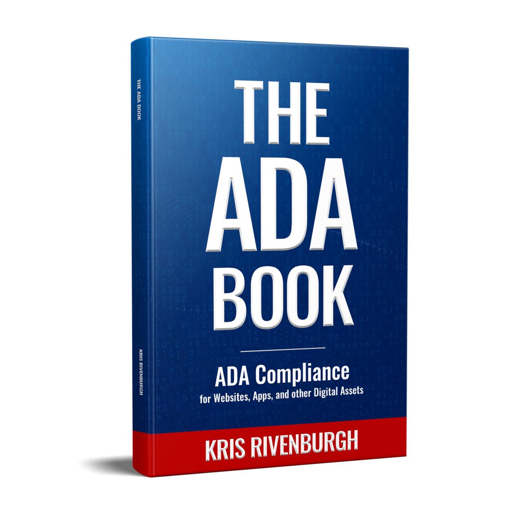 The ADA Book by Kris Rivenburgh, paperback cover mockup
